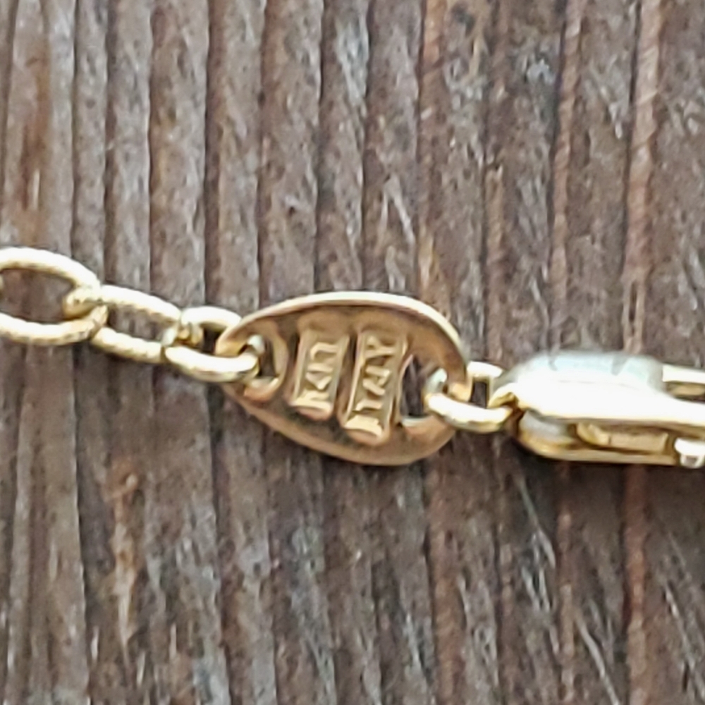 Italian 14K Gold Multi Stone Necklace - Picture 3 of 7